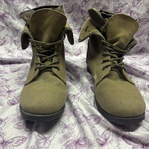Rock & Candy Olive Combat Boots